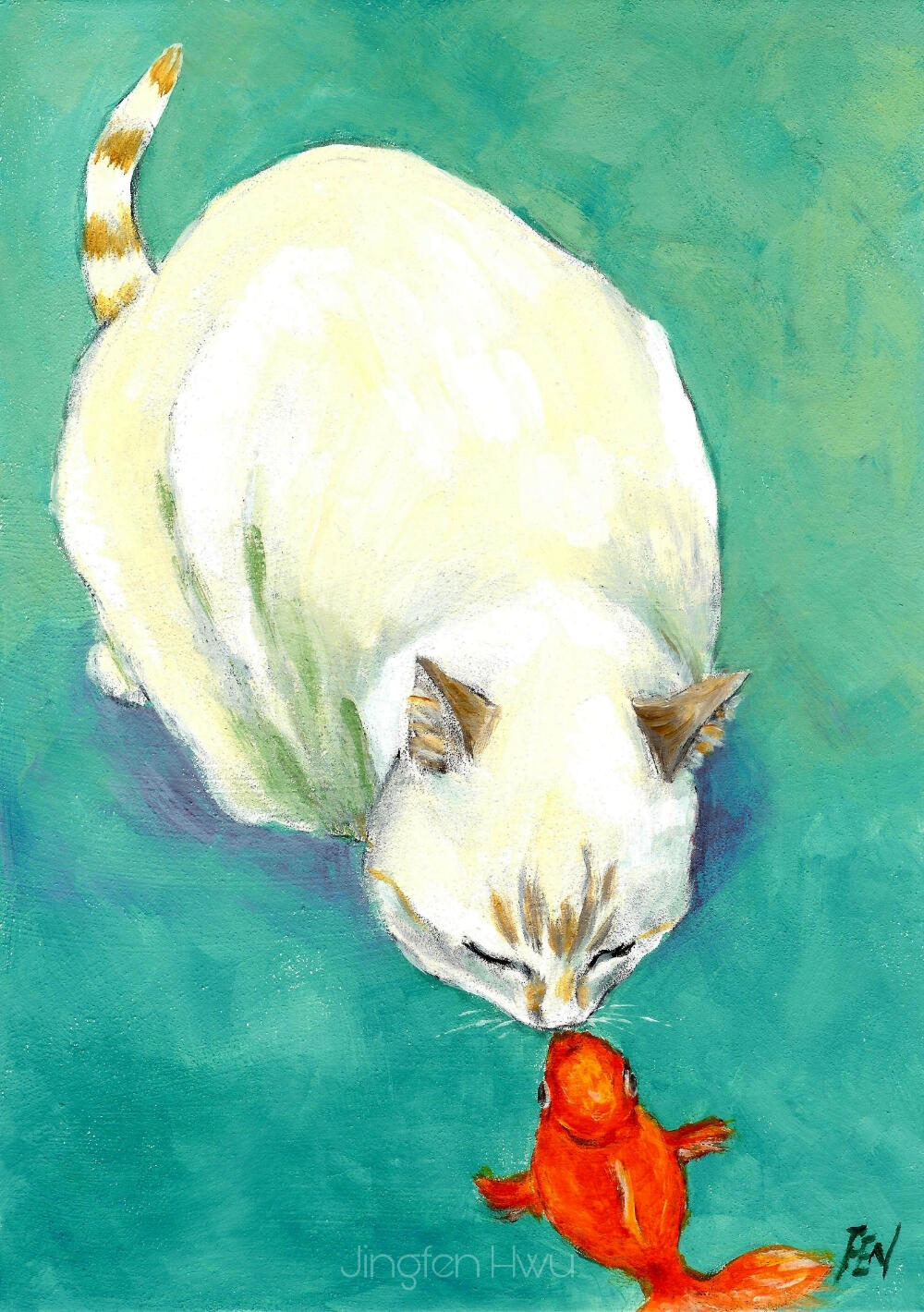 The Kiss Between A Cat And Fish by Jingfen Hwu